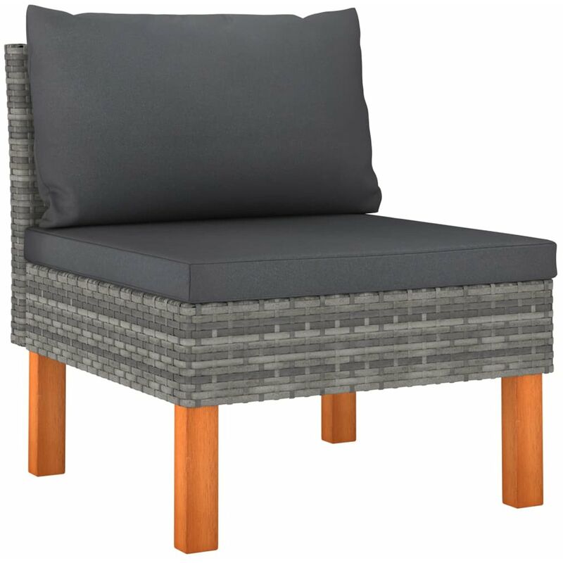 

Sofa central de ratan sintetico y madera maciza de eucalipto