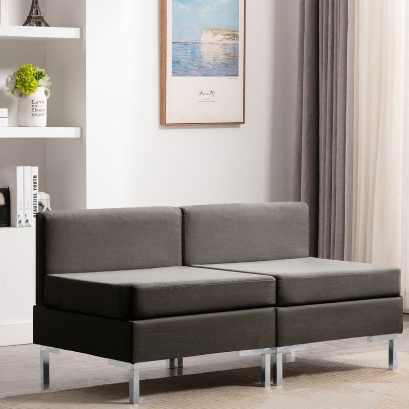 

Sofás Tela Centrales Seccionales de 2 Piezas Taupe - Gris Topo - Vidaxl