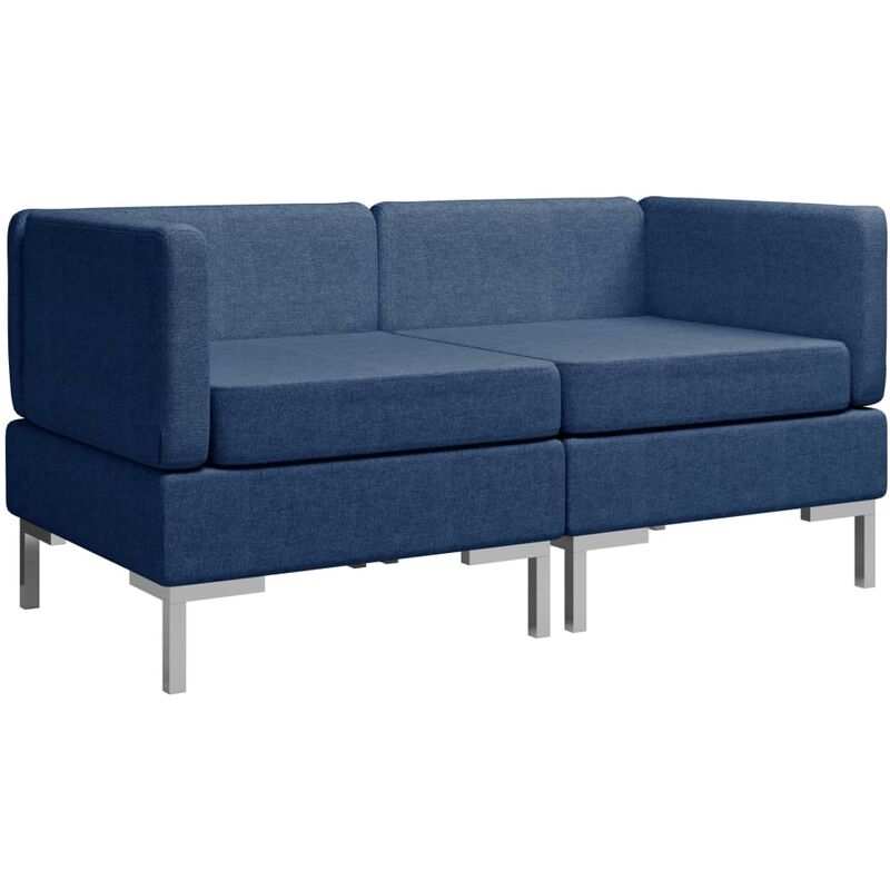 

vidaXL Sofás Tela Esquineros Seccionales de 2 Piezas Azul - Azul