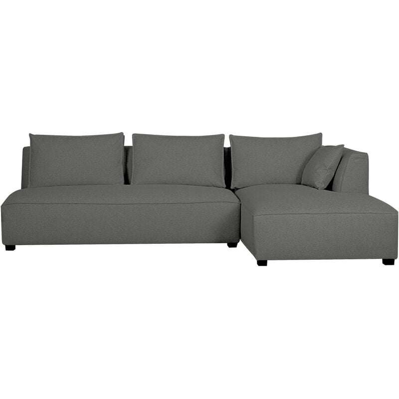 

Sofá chaise longue derecha modulable con butaca doble gris antracita PLURIEL