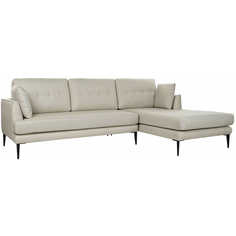 

Sofá Chaise Longue DKD Home Decor Beige Poliéster Metal (240 x 160 x 85 cm)