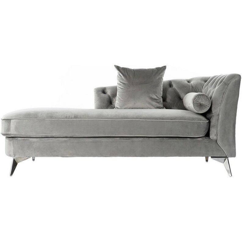 

Sofá Chaise Longue DKD Home Decor Gris Claro Poliéster Metal (188 x 92 x 81 cm)