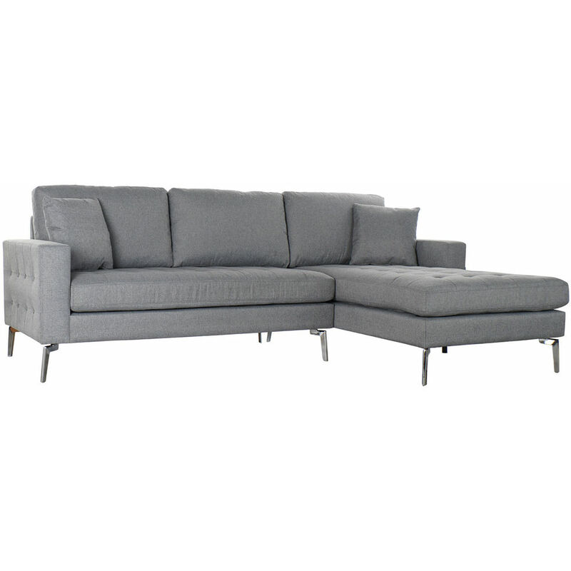 

Sofá Chaise Longue DKD Home Decor Lino Metal Gris oscuro (237 x 160 x 85 cm)