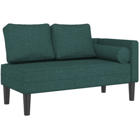 Sofá chaise longue tipo diván para interior con cojines en tela verde verde DEC026104