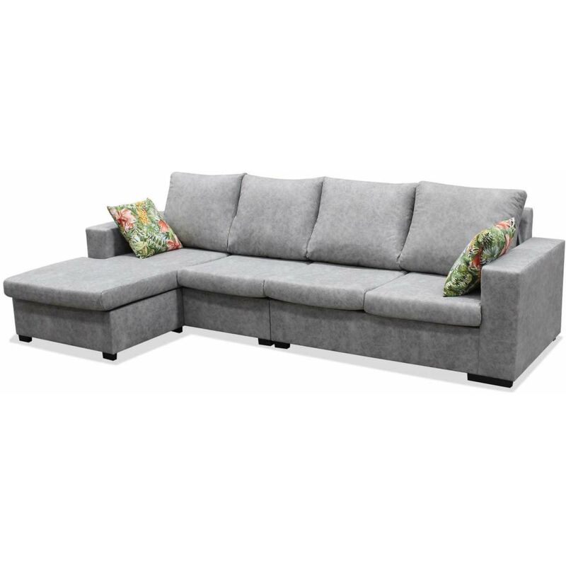 

Sofa chaiselongue reversible modelo Vida tapizado gris 276 cm(ancho) 85 cm(altura) 148 cm(fondo)..