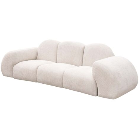 Sofa Chenilla Beige Culver 300X90X88 Cm
