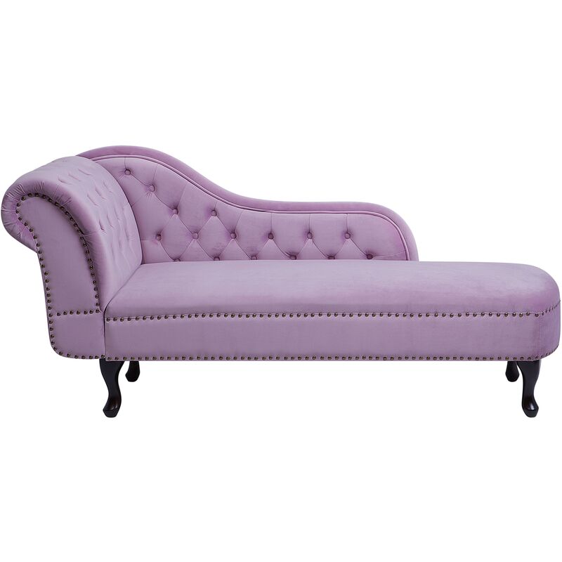 

Chaise longue de terciopelo violeta izquierdo NIMES