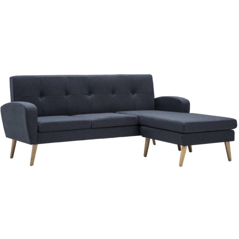 

vidaXL Sofá con Forma de L Tapizado de Tela 186x136x79 cm Gris Oscuro - Gris