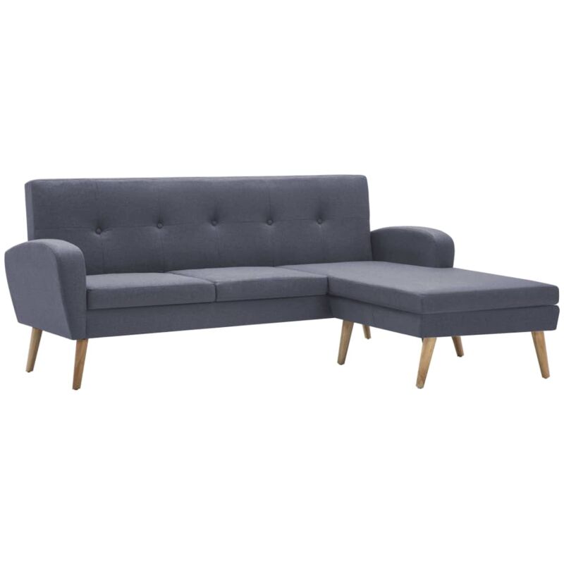 

Sofá con Forma de L Tapizado de Tela 186x136x79 cm Gris Claro - Gris - Vidaxl