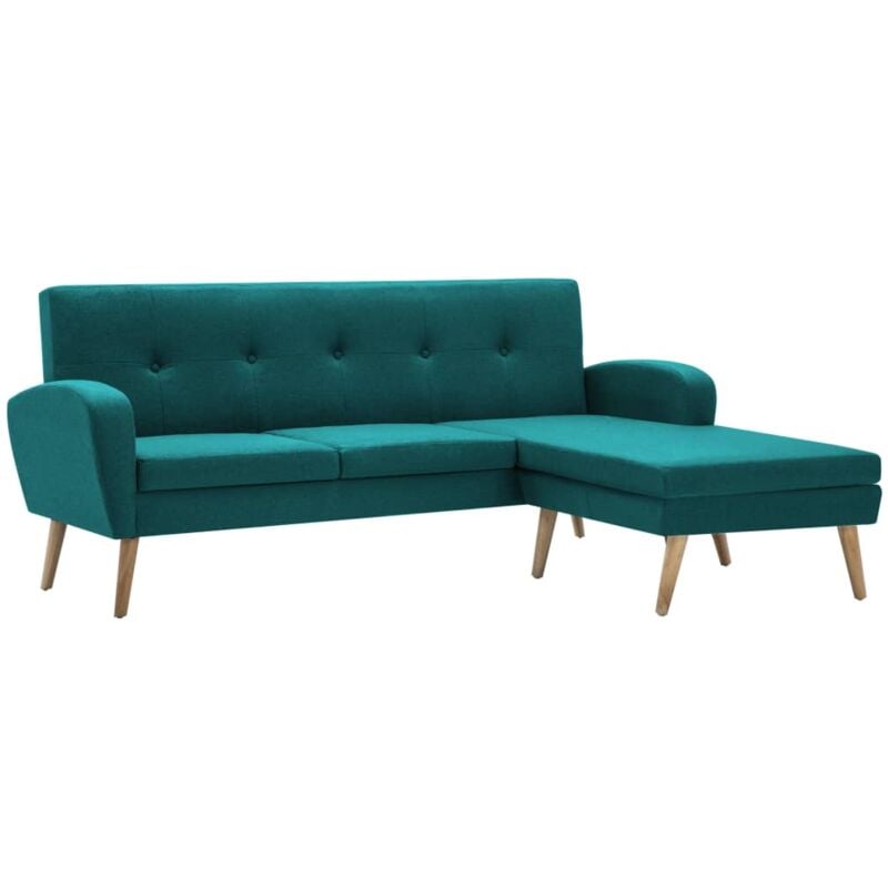 

vidaXL Sofá con Forma de L Tapizado de Tela 186x136x79 cm Verde - Verde