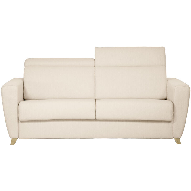 

Sofá convertible 3 plazas con reposacabezas ajustables beige GOYA
