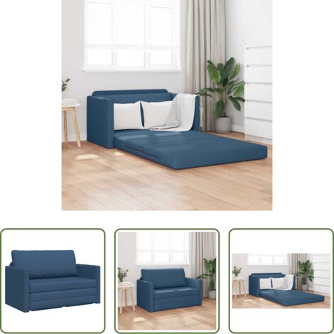 Sofá convertible -  Sofá cama 110cm Azul tela