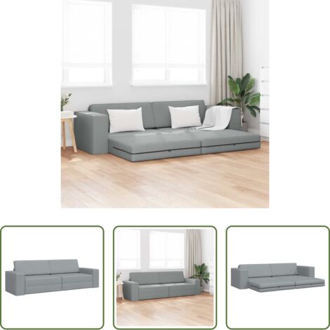 Sofá convertible -  Sofá cama 200cm Gris Claro tela