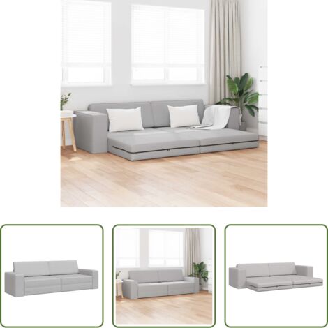 Sofá convertible -  Sofá cama 200cm Gris Nube tela