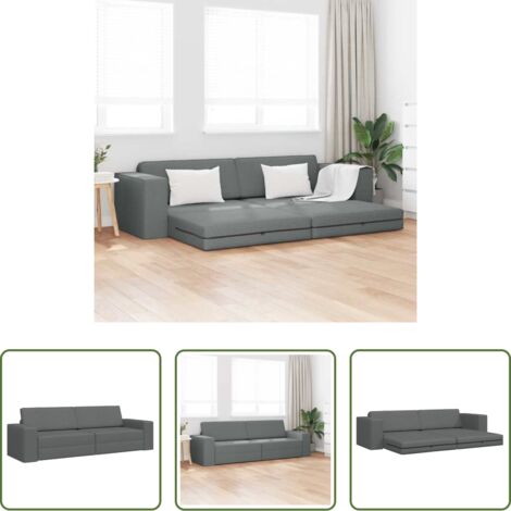 Sofá convertible -  Sofá cama 200cm Gris oscuro tela