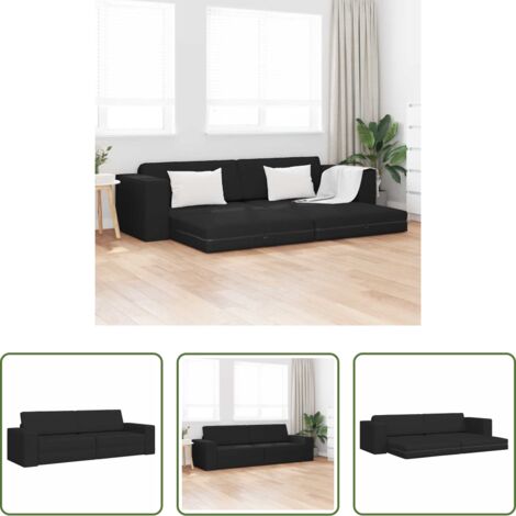 Sofá convertible -  Sofá cama 200cm Negro tela