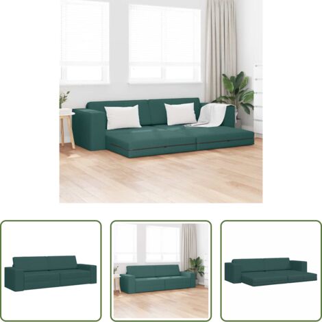 Sofá convertible -  Sofá cama 200cm Verde oscuro tela