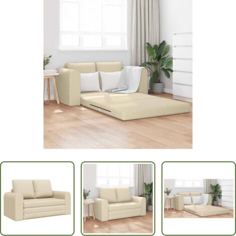 Sofá convertible -  Sofá cama 60cm Crema tela