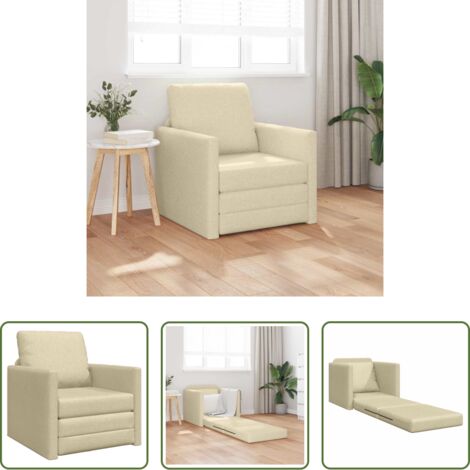 Sofá convertible -  Sofá cama 60cm Crema tela