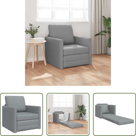 Sofá convertible -  Sofá cama 60cm Gris Claro tela