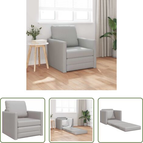 Sofá convertible -  Sofá cama 60cm Gris Nube tela