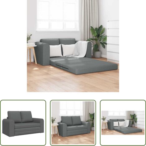 Sofá convertible -  Sofá cama 60cm Gris oscuro tela