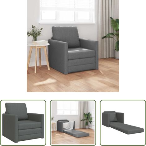 Sofá convertible -  Sofá cama 60cm Gris oscuro tela