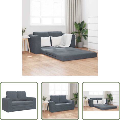 Sofá convertible -  Sofá cama 60cm Gris oscuro Terciopelo