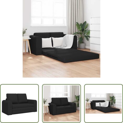 Sofá convertible -  Sofá cama 60cm Negro tela
