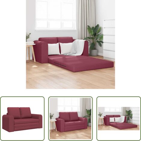 Sofá convertible -  Sofá cama 60cm Rojo vino tela