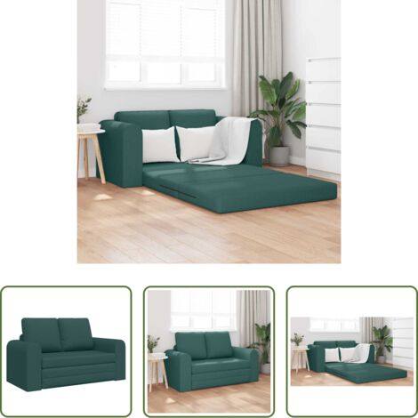 Sofá convertible -  Sofá cama 60cm Verde oscuro tela