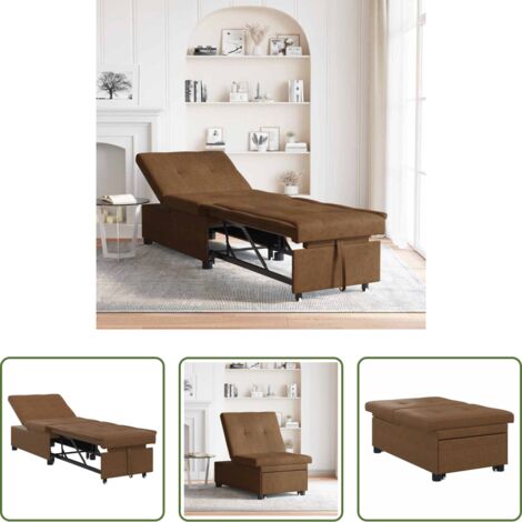 Sofá convertible -  Sofá cama Marrón 194 x 67 x 82 cm Tela Huahua