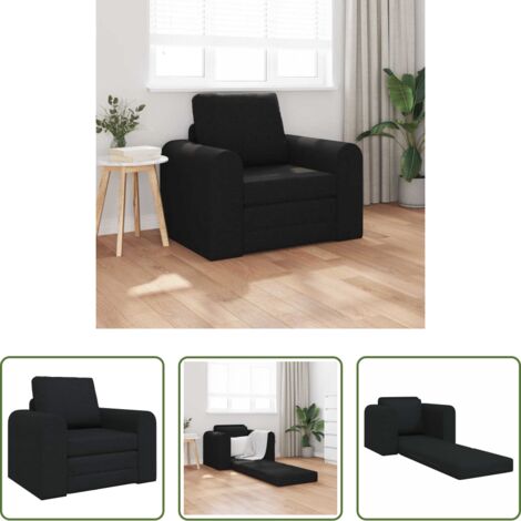 Sofá convertible -  Sofá cama Negro 98 x 71 x 83 cm tela
