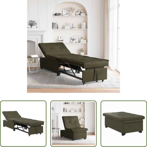 Sofá convertible -  Sofá cama Verde militar 194 x 67 x 82 cm Tela Huahua