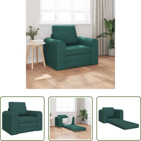 Sofá convertible -  Sofá cama Verde oscuro 98 x 71 x 83 cm tela