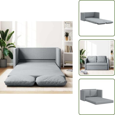Sofá convertible - vidaXL Sofá cama de suelo 2 en 1 tela gris claro 112x174x55 cm - Sofá 2 en 1
