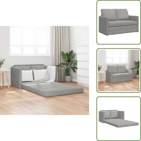 Sofá convertible - vidaXL Sofá cama de suelo 2 en 1 terciopelo gris claro 122x204x55 cm - Sofá terciopelo