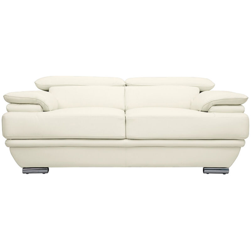 

Sofá cuero diseño dos plazas con cabeceros ajustables blanco EWING