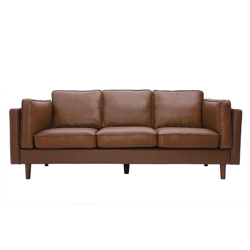 

Sofá cuero vintage 3 plazas marrón BRADLEY - cuero de búfalo