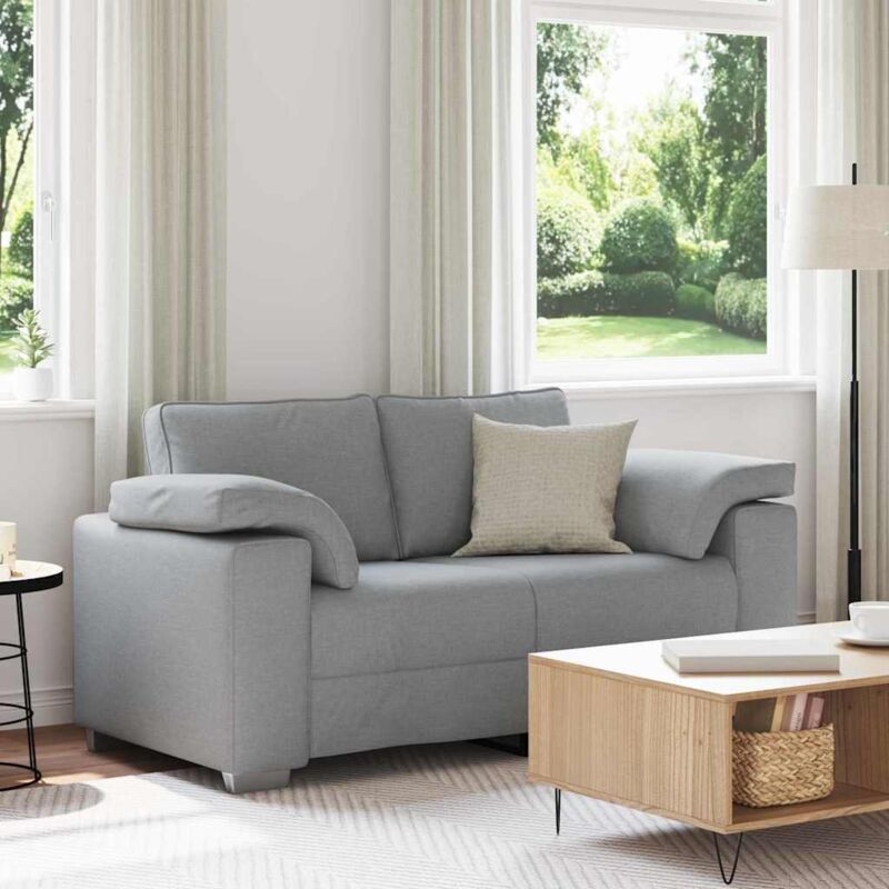 Sofa With Cushion Light Grey 160 X 77 X 82 Cm Fabric Vidaxl