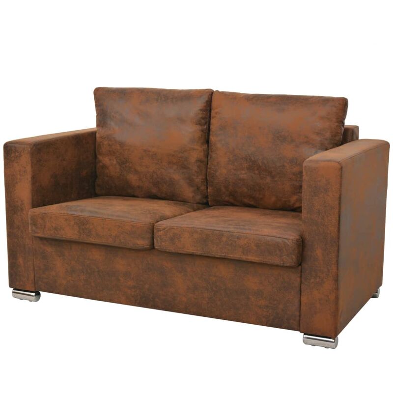 

Sofa de 2 plazas 137x73x82 cm piel de ante artificial