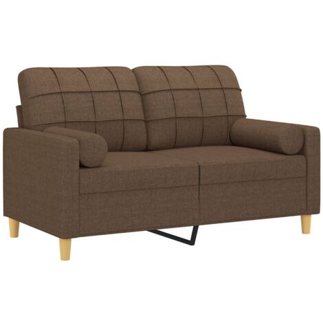 Sofá de 2 plazas con cojines tela marrón 120 cm vidaXL