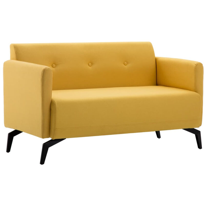 

Sofa de 2 plazas con tapizado de tela 115x60x67 cm amarillo