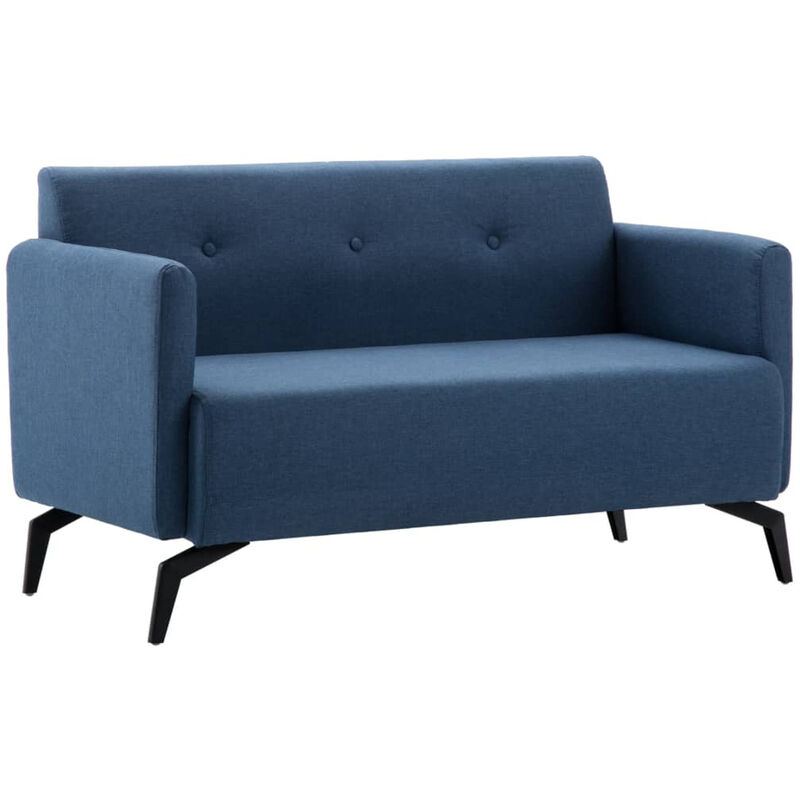 

Sofa de 2 plazas con tapizado de tela 115x60x67 cm azul