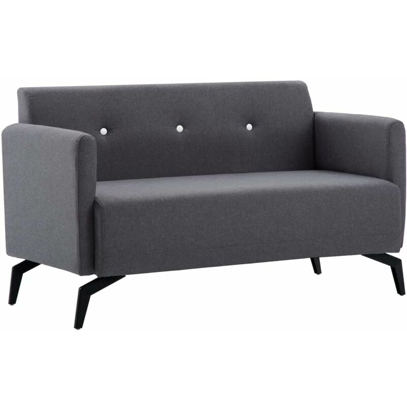 

Sofá de 2 plazas con tapizado de tela 115x60x67 cm gris oscuro