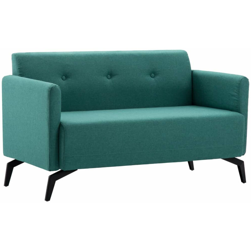 

Sofa de 2 plazas con tapizado de tela 115x60x67 cm verde