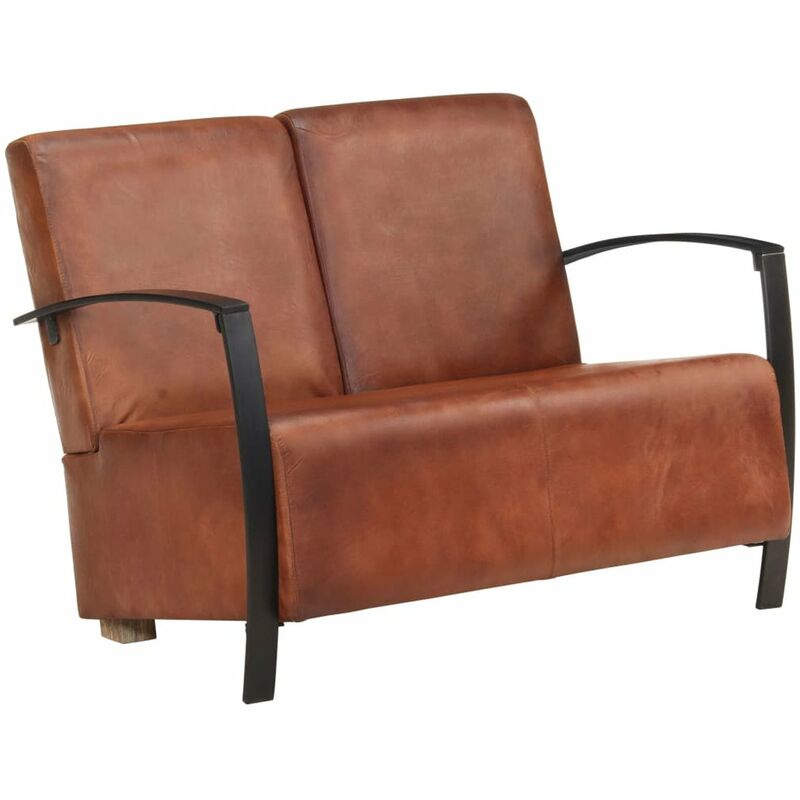 

Sofa de 2 plazas cuero autentico marron