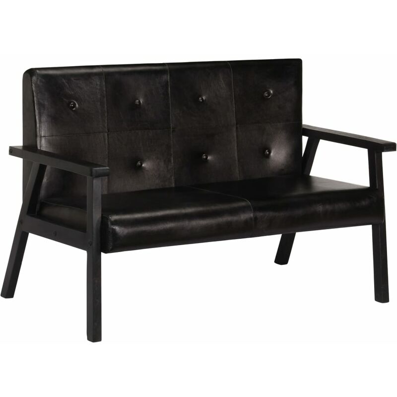 

Mobirelax - vidaXL Sofá de 2 Plazas Cuero Auténtico Negro - Negro