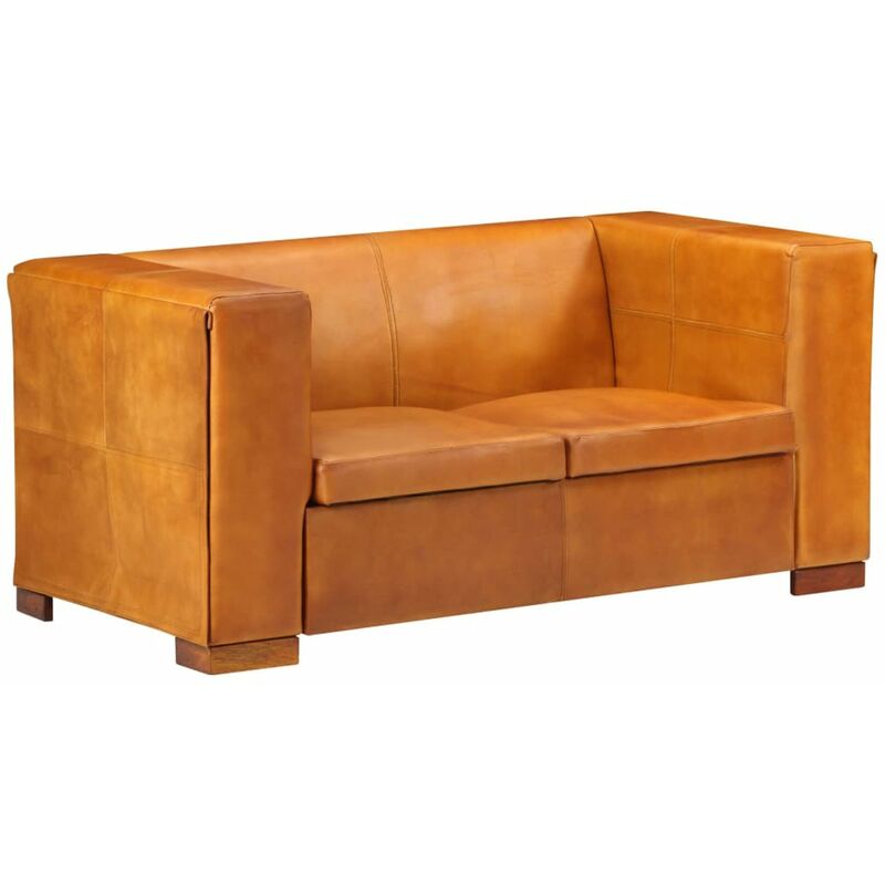 

Sofa de 2 plazas cuero autentico marron canela