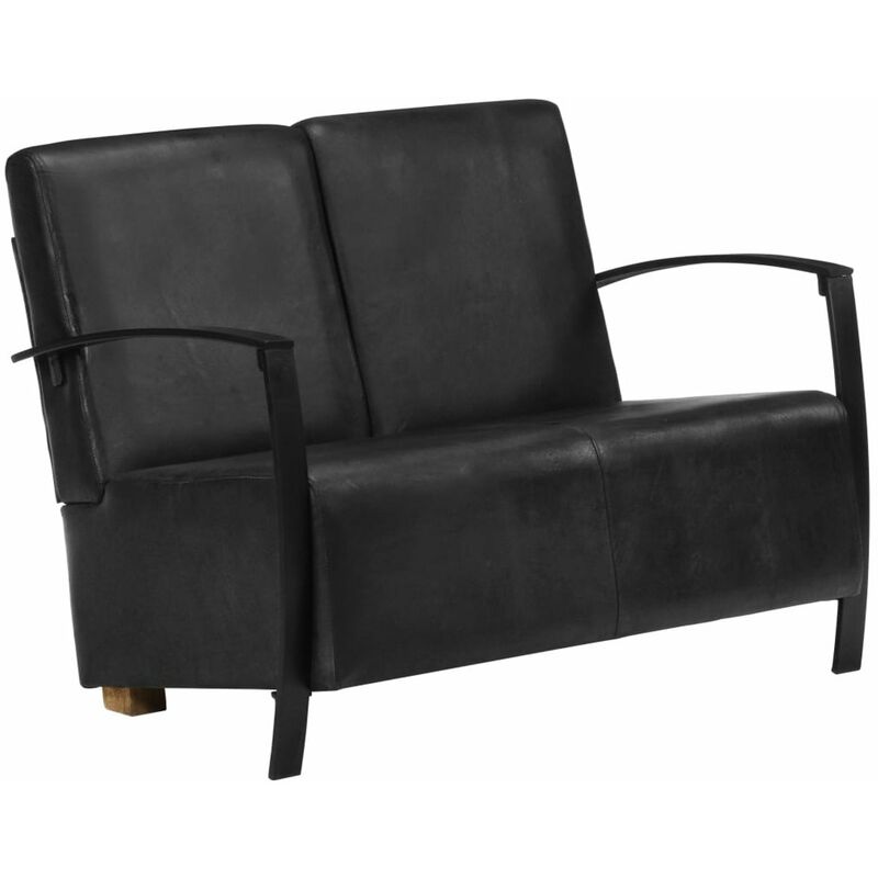 

Sofa de 2 plazas cuero autentico negro